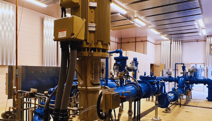 Groundwater well equipment and pump.